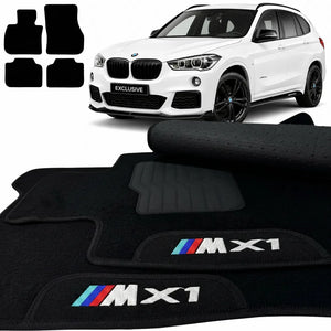 TAPETES CARPETE PRETO BMW X1 M SPORT 2015 A 2022 4 PEÇAS