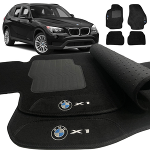 TAPETE CARPETE BMW X1 2010 A 2015 PRETO 4 PEÇAS - Exclusive