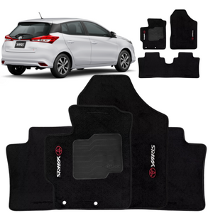 TAPETE CARPETE YARIS HATCH 2018 A 2024 PRETO 3 PEÇAS - Exclusive