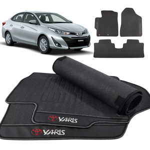 TAPETE BORRACHA PREMIUM YARIS SEDAN 2018 A 2024 3 PEÇAS - Exclusive