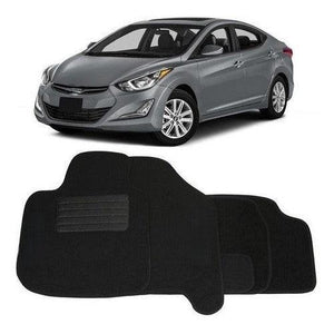TAPETE ELANTRA 2011 A 2014 PRETO BORDADO 5 PEÇAS - Gold Brasil Parts