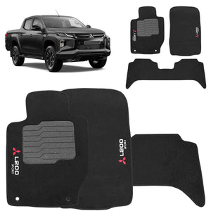TAPETE MITSUBISHI L200 TRITON SPORT 2017 A 2024 PRETO 3 PEÇAS - Gold Brasil Parts