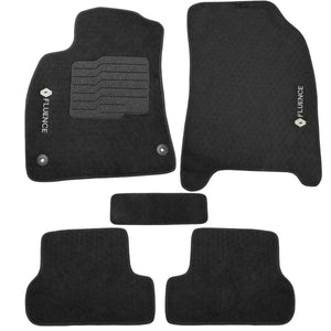 TAPETE RENAULT FLUENCE 2010 A 2018 PRETO BORDADO 5 PEÇAS - Gold Brasil Parts