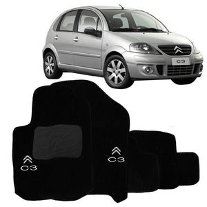 TAPETE CITROEN C3 2008 A 2012 PRETO 5 PEÇAS - Gold Brasil Parts
