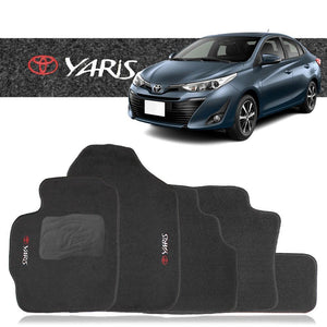 TAPETE TOYOTA YARIS 2018 A 2023 BORDADO PRETO 5 PEÇAS - Gold Brasil Parts
