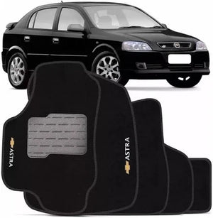 TAPETE CARPETE ASTRA 1998 A 2011 PRETO BORDADO 5 PEÇAS