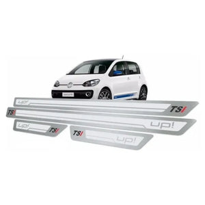 SOLEIRA PREMIUM ALTO RELEVO EM AÇO INOX VOLKSWAGEN UP TSI