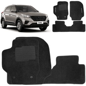 TAPETE CRETA 2017 A 2021 PRETO BORDADO 3 PEÇAS - Gold Brasil Parts