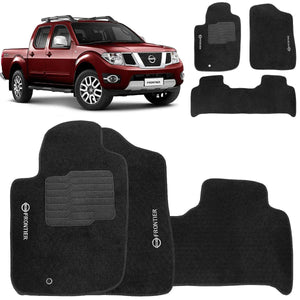 TAPETE NISSAN FRONTIER 2008 A 2016 CABINE DUPLA PRETO 3 PEÇAS - Gold Brasil Parts