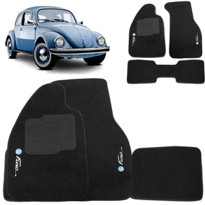 TAPETE VOLKSWAGEN FUSCA 1938 A 2003 PRETO 3 PEÇAS - Gold Brasil Parts