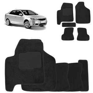 TAPETE CERATO 2009 A 2012 PRETO 5 PEÇAS - Gold Brasil Parts