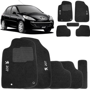 TAPETES PEUGEOT 207 2010 A 2015 PRETO 5 PEÇAS - Gold Brasil Parts
