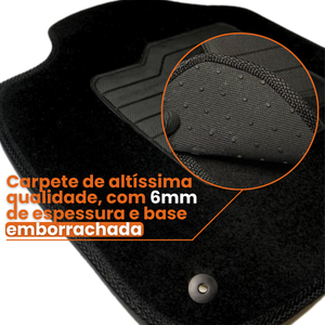 TAPETE CARPETE PULSE 2022 A 2024 PRETO 4 PEÇAS