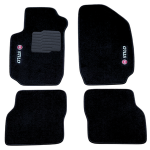 TAPETE CARPETE FIAT STILO 2003 A 2010 PRETO BORDADO 4 PEÇAS