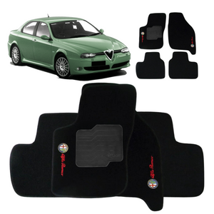 TAPETE CARPETE ALFA ROMEO 156 1997 A 2007 PRETO 4 PEÇAS - Exclusive 