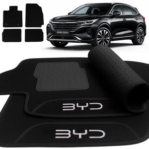 TAPETES CARPETE PRETO BYD KING 2023 A 2025 4 PEÇAS