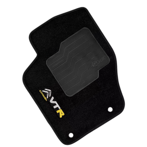TAPETE CARPETE CITROEN C4 VTR PRETO BORDADO - Exclusive 