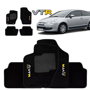 TAPETE CARPETE CITROEN C4 VTR PRETO BORDADO - Exclusive 