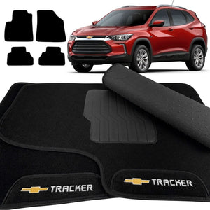 TAPETE CARPETE TRACKER 2020 A 2026 PRETO 4 PEÇAS