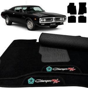 TAPETES CARPETE PRETO DODGE CHARGER RT 1966 À 1979 4 PEÇAS