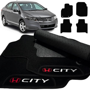 TAPETES CARPETE PRETO HONDA CITY 2009 A 2014 4 PEÇAS