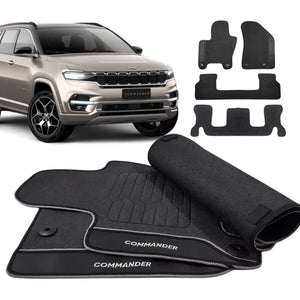 TAPETE BORRACHA PREMIUM COMMANDER 7 LUGARES 2022 A 2024 4 PEÇAS