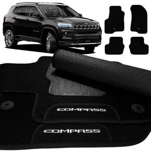 TAPETE CARPETE COMPASS 2016 A 2025 BORDADO 4 PEÇAS