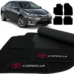 TAPETES CARPETE PRETO COROLLA 2018 A 2019 4 PEÇAS
