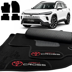 TAPETES CARPETE PRETO COROLLA CROSS 2020 A 2026 4 PEÇAS