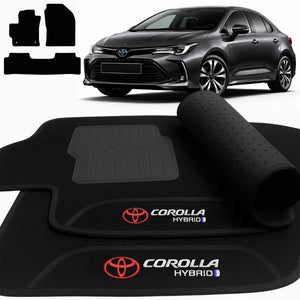 TAPETES CARPETE PRETO COROLLA HIBRÍDO 2020 A 2025 3 PEÇAS