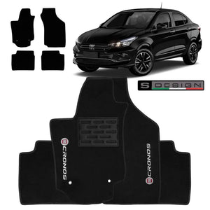 TAPETE CARPETE FIAT CRONOS S-DESIGN 2025 A 2026 PRETO 4 PEÇAS