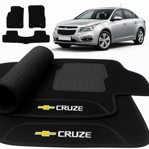 TAPETES CARPETE PRETO CRUZE 2011 A 2016 3 PEÇAS