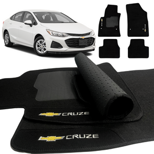 TAPETE CARPETE CRUZE 2017 A 2023 PRETO 4 PEÇAS