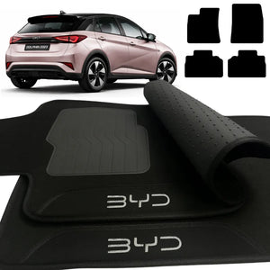 TAPETES CARPETE PRETO BYD DOLPHIN 2023 A 2024 4 PEÇAS