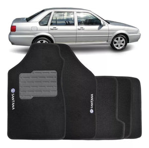 TAPETE SANTANA 1996 A 2006 PRETO BORDADO 5 PEÇAS - Gold Brasil Parts