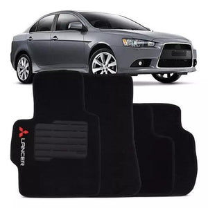 TAPETE MITSUBISHI LANCER 2008 A 2018 PRETO 4 PEÇAS - Gold Brasil Parts