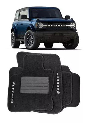 TAPETE FORD BRONCO 2020 A 2023 PRETO BORDADO 5 PEÇAS - Gold Brasil Parts