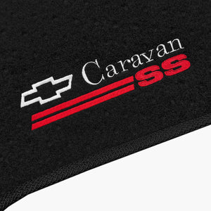 TAPETES CARPETE PRETO CARAVAN SS 1968 A 1979 4 PECAS