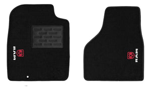 TAPETES CARPETE PRETO DODGE RAM DIANTEIROS 2002 A 2009 2 PECAS
