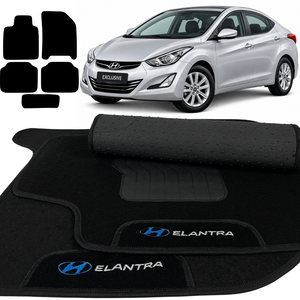 TAPETES CARPETE PRETO ELANTRA 2011 A 2014 5 PEÇAS