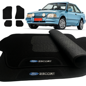 TAPETE CARPETE ESCORT 1983 A 2004 PRETO 4 PEÇAS