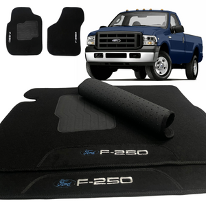 TAPETE CARPETE FORD F250 2003 A 2011 PRETO 2 PEÇAS - Exclusive 