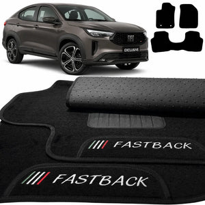 TAPETES CARPETE PRETO FIAT FASTBACK 2022 A 2025 3 PEÇAS