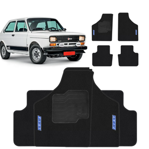 TAPETE CARPETE FIAT 147 1976 A 1986 PRETO BORDADO - Exclusive 
