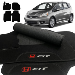 TAPETES CARPETE HONDA FIT 2009 A 2014 PRETO 4 PEÇAS