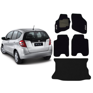 KIT TAPETES CARPETE PORTA MALAS + INTERNOS FIT 2004 A 2008 - Exclusive 