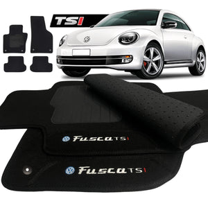 TAPETE CARPETE FUSCA TSI 2012 A 2019 PRETO BORDADO - Exclusive 
