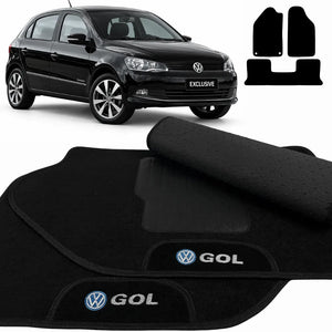 TAPETES CARPETE PRETO GOL G6 2012 A 2016 3 PEÇAS