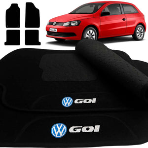 TAPETE CARPETE VOLKSWAGEN GOL G6 2012 A 2016 PRETO 4 PEÇAS