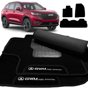 TAPETES CARPETE PRETO HAVAL H6 2023 A 2025 3 PEÇAS